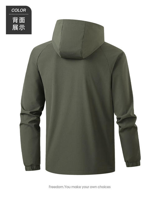 冲锋衣 男女同款春秋薄款单层夹克 男士户外运动休闲防风防水耐磨薄外套情侣款梭织连帽上衣BSY8891 商品图6