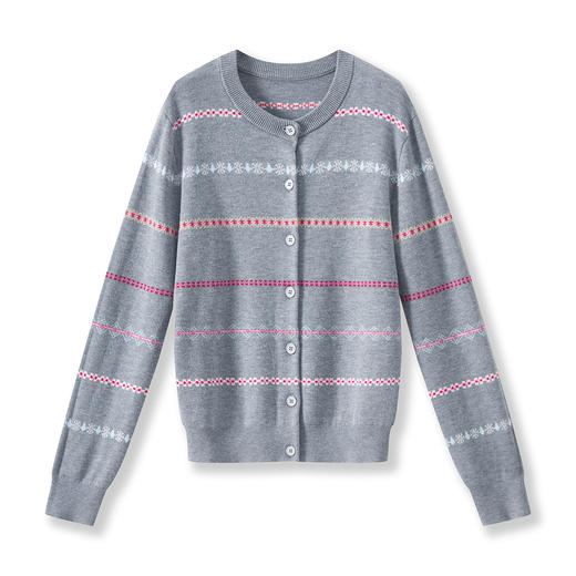 「高货wl」全新升级【铂金会员211/天猫279/差价68】(74201)洛诗琳轻奢提花针织开衫2025秋季16针超细美丽诺羊毛外套 商品图4