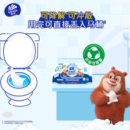VW3410维达40片*3包可冲散湿厕纸 商品图1