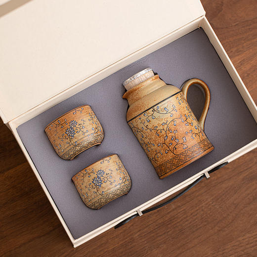 缠枝莲古陶小暖壶复古闷茶壶茶杯陶瓷保温壶茶具商务礼品伴手礼 商品图3