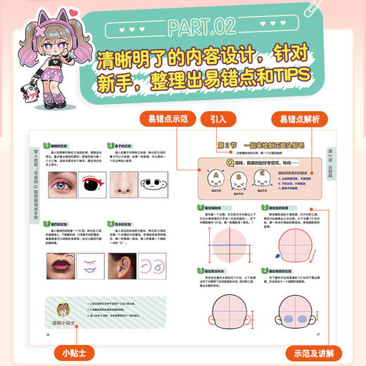 懒人救星 零基础Q版漫画速成手册 喵小玉Q版二次元新手入门绘画教程临摹图集附赠视频课程 照片转手绘Q版ipad自学 商品图1