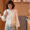 NP3303蕾丝上衣女长袖2025春季新款甜美花边装饰法式白衬衫洋气百搭衬衣 商品缩略图0
