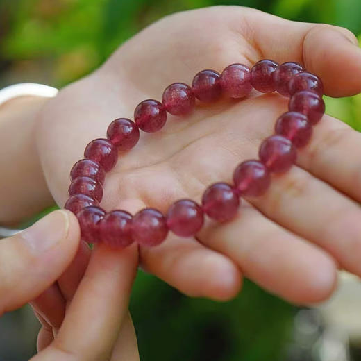 草莓晶收藏级绯红款手串 自然剔透 颗颗精选 商品图6