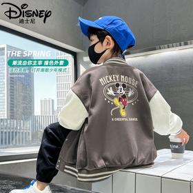 迪士尼男童外套春季2025新款儿童棒球服春秋上衣大童夹克男孩春装