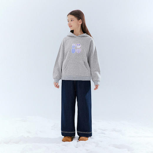 笛莎Deesha 童装女童卫衣2025冬新款女童甜美格子贴布绣卫衣 商品图2