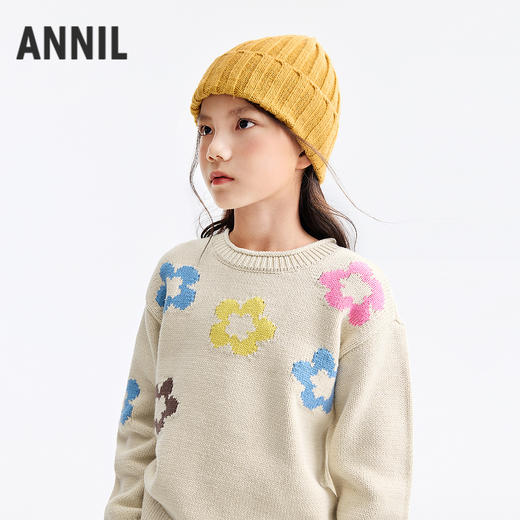 女童圆领长袖针织衫冬季新款安奈儿童装EG544650 商品图2