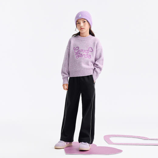 女童圆领长袖针织衫冬季新款安奈儿童装EG544665 商品图3