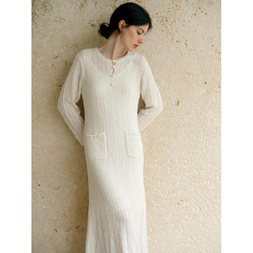 HeyDress提花羊毛收腰针织连衣裙 商品图2