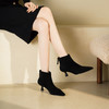 Westory2025年冬季绒面羊京尖头猫跟简约老钱风百搭短靴W25DS85561 商品缩略图1