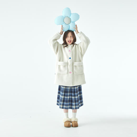 棵初2025年秋冬新款亲子中大女童抗风毛绒外套蓬松软糯摇粒绒上衣 商品图3