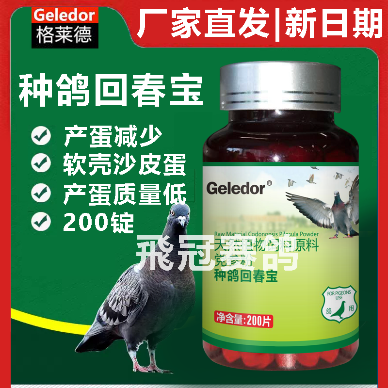 【种鸽回春宝】调整配对 雌鸽不孕、雄鸽无精（格莱德）