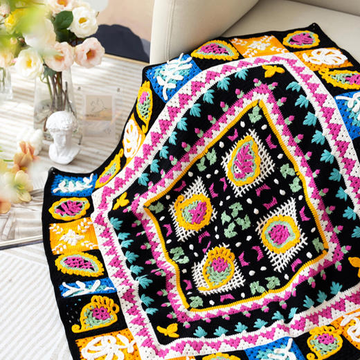 苏苏姐家佩兹力毯子手工diy钩针编织毯子4股棉毛线团自制材料包 商品图2