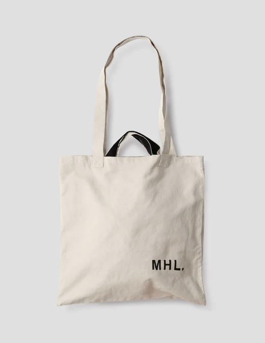 MHL 25AW 米白色棉麻logo托特包 商品图0
