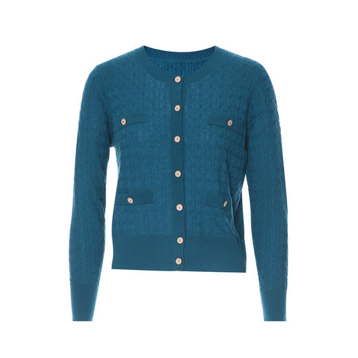 【香风针织开衫】EITIE爱特爱精致绞花舒适显瘦针织衫2025秋新款C2501814 商品图11