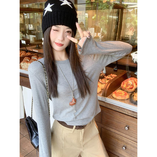 <曾小咸推荐>韩系长袖T恤打底衫 商品图6