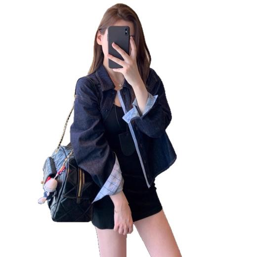 酷帅时髦！品质复古蓝慵懒显瘦拼接衬衫女牛仔外套25早秋新款！ 商品图4