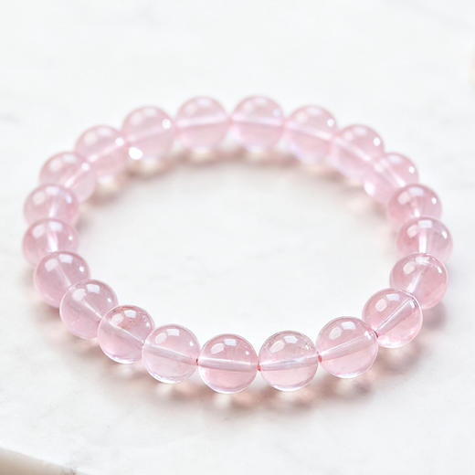 收藏级冰种马粉水晶手串 自然剔透 颗颗精选 商品图6