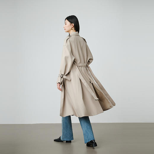 NEELLY纳俪商场同款秋季新款法式复古长款风衣女宽松休闲通勤外套N25084F06619 商品图1