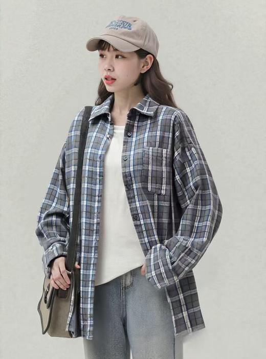 【秋新品】古泥9915 格子中厚衬衫-喜出 商品图2