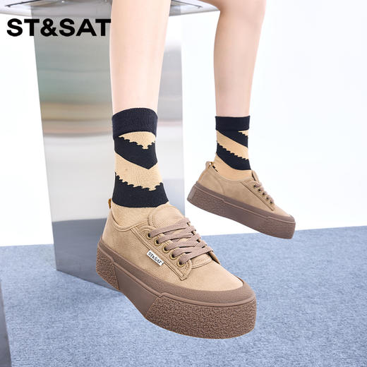 星期六简约松糕厚底休闲板鞋SS33112H04 商品图4