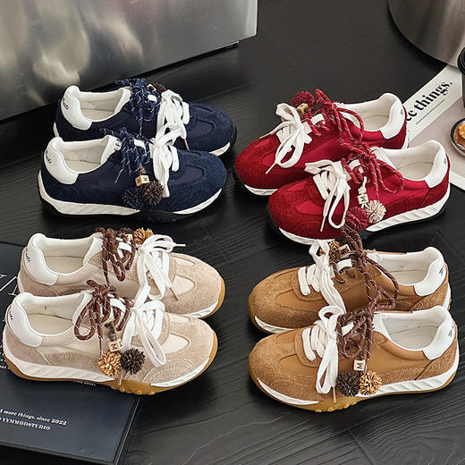 雀说 头层牛皮德训鞋休闲运动板鞋阿甘鞋232 商品图2