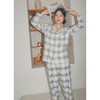 100%棉 格纹磨毛长袖长裤套装 女款  A-5436 商品缩略图5