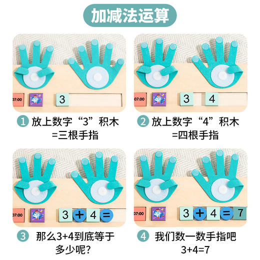 【手指加减运算】幼儿童数学启蒙教具数学教具 学习手指加减法算数益智3-6岁 一年级科教玩具 商品图2