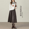【09/17新品】熙世界高级质感哑光PU皮裙半身裙女秋冬季磨毛遮胯显瘦A字伞裙子 商品缩略图4