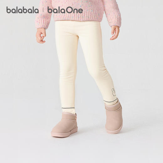 巴拉巴拉balaOne儿童加绒打底裤女童保暖2025冬装新款长裤子洋气 商品图2