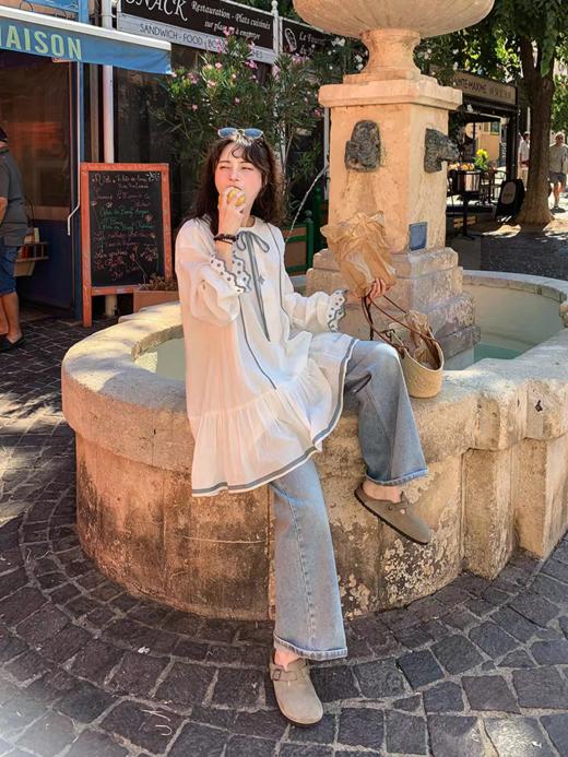 浮生八记/25C132/法式复古波点刺绣袖连衣裙 商品图2