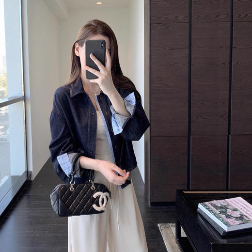 酷帅时髦！品质复古蓝慵懒显瘦拼接衬衫女牛仔外套25早秋新款！ 商品图2