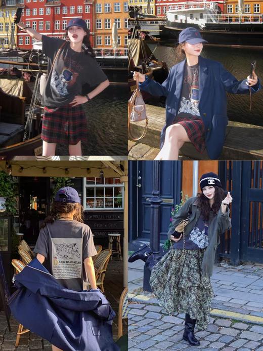 浮生八记/25C121/“快乐小狗”美式复古做旧斑点狗T恤 商品图2