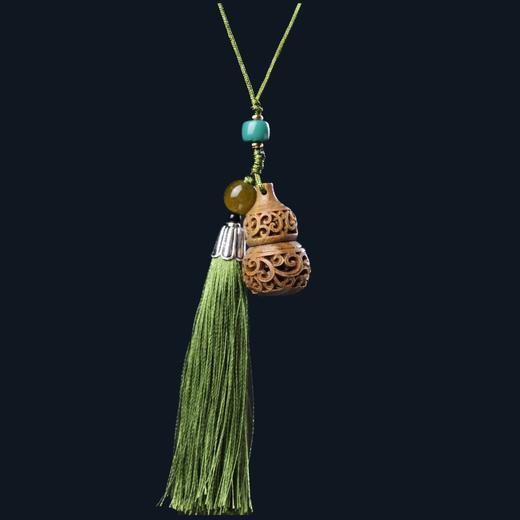 绿檀镂空香囊许愿兔莲花葫芦夜光石扩香器挂件檀香饰品装饰 商品图3