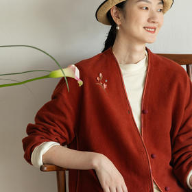 牧衣游原创 手工刺绣32支新疆棉短外套新款舒适柔软百搭开衫 知少
