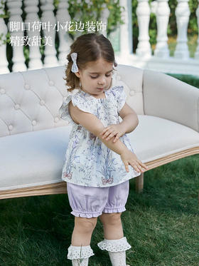 Domiamia 女宝宝梭织花边束口短裤 夏季轻薄透气