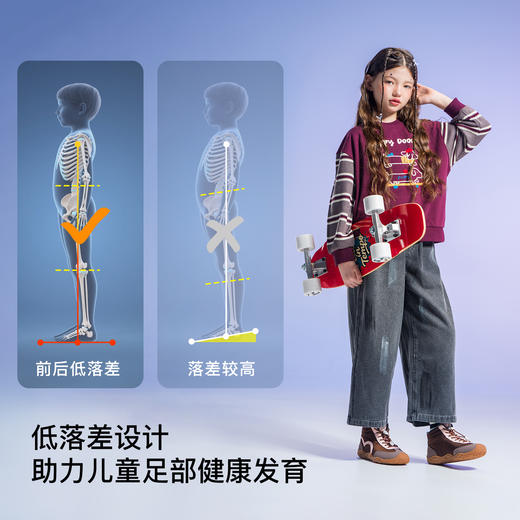 【爆款推荐】TY-小蓝羊25冬季复古赤足新款儿童校园运动二棉鞋户外保暖运动靴子-德训 商品图7