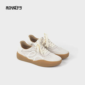 和诚行2025秋季新款百搭舒适透气休闲运动厚底德训女式休闲鞋2130002