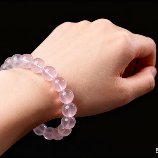 收藏级冰种马粉水晶手串 自然剔透 颗颗精选 商品图2