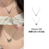 CH-J 25B 蝴蝶结双C吊坠项链 商品缩略图0