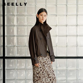 NEELLY纳俪商场同款秋季新款宽松廓形短款风衣女气质高级感外套N25082F01094