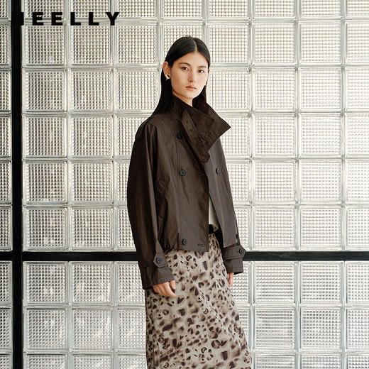 NEELLY纳俪商场同款秋季新款宽松廓形短款风衣女气质高级感外套N25082F01094 商品图0