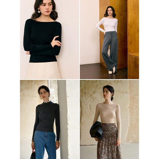 HeyDress可机洗细羊毛亲肤打底衫 商品图1