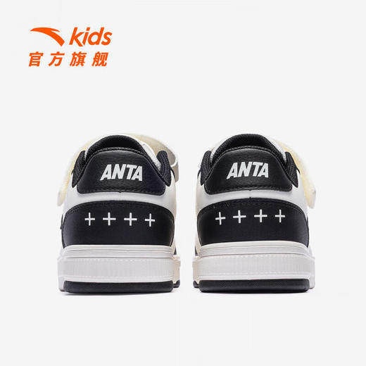 安踏儿童运动鞋街域男大童生活经典黑白搭扣低帮板鞋312548008 商品图4