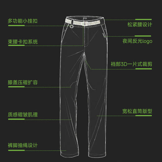 素湃2025新款情侣多功能韧壳裤SS5518（曜石黑 M，2XL,3XL煦沙米 L，2XL预售12月5号发货） 商品图2