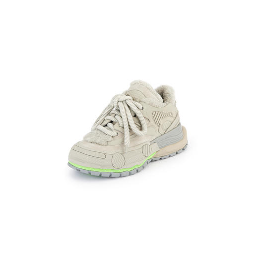 westory2023秋冬新款加绒老爹鞋女真皮厚底保暖时尚休闲棉鞋W23DM83821 商品图0