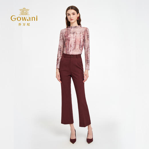 乔万尼2025秋新品柔美梦幻水彩晕染透气长袖打底T恤ED3C288 商品图2