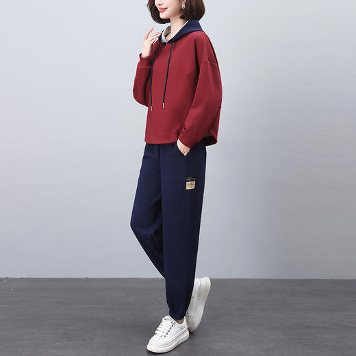 百媚生 休闲拼色连帽卫衣时尚显瘦两件套BKYLDS606 商品图2