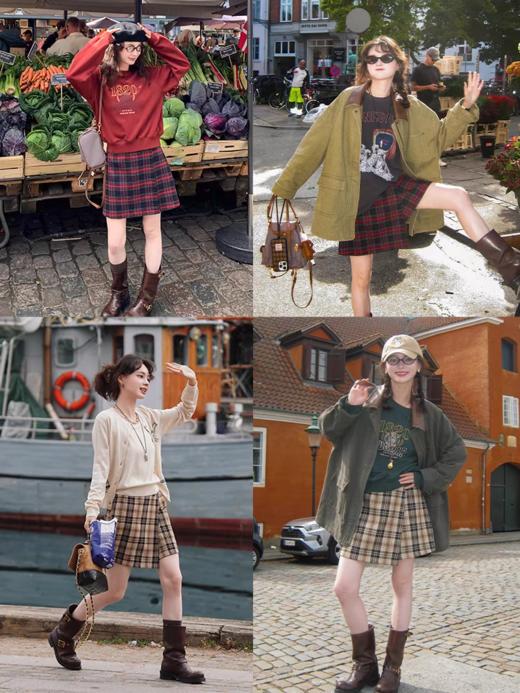 浮生八记/25C127/“秋日苏格兰”英伦一片式两穿格纹半裙 商品图3