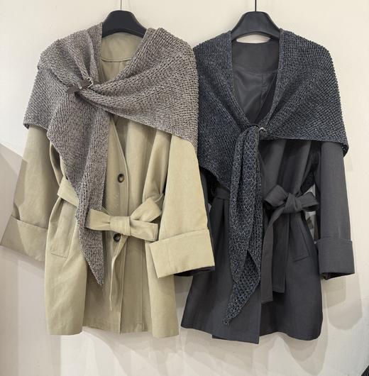 【门店同款】ENJOY秋季“光阴序语”披肩围巾款风衣外套 166297019 商品图0