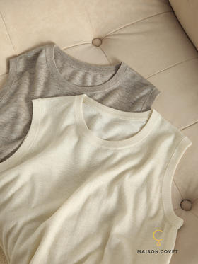 MAISON COVET 无袖银丝针织上衣